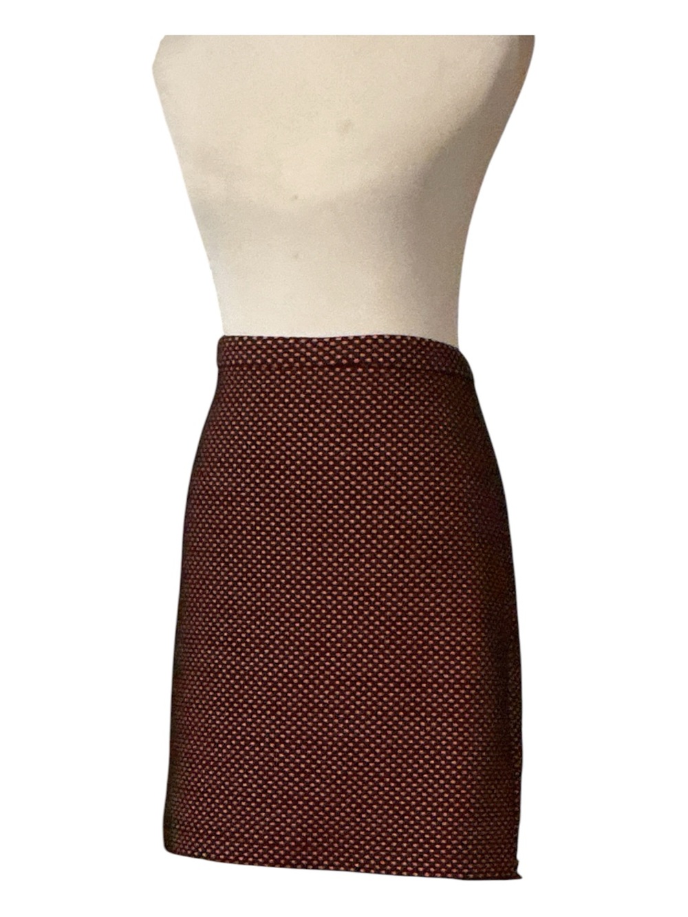 Women’s Burgundy Textured Pencil Skirt